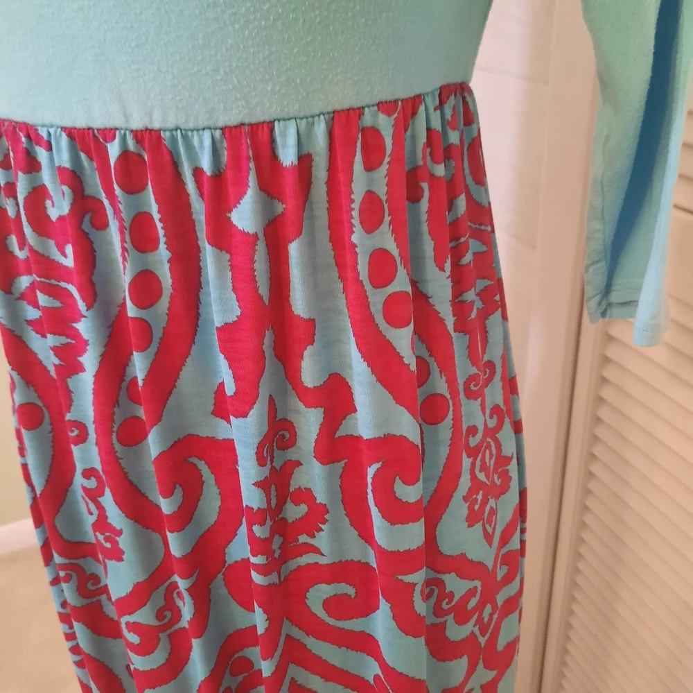 Pink blush stretchy maxi dress sz medium (bin 2) - Picture 5 of 6